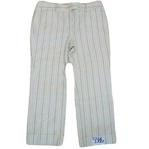Peter Nygard Striped Capris Tan/Taupe Womens (34 x 25)